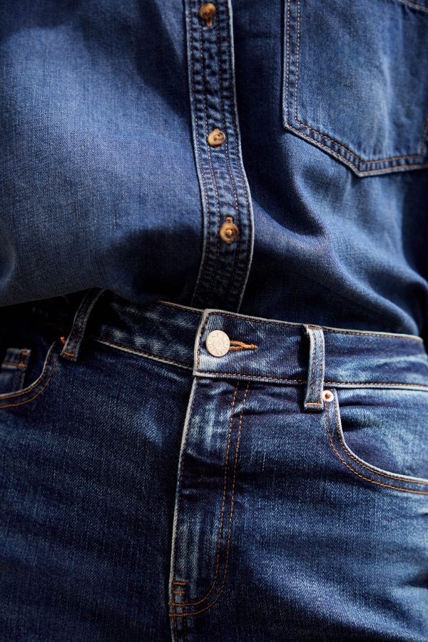 Dark Blue Supersoft Flare Jeans - Image 5