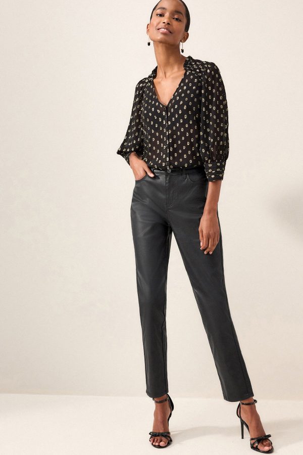 Black Coated Mom Jeans - Image 2