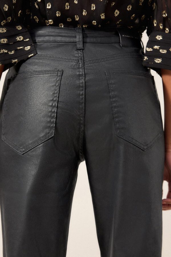 Black Coated Mom Jeans - Image 4