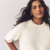 White Ecru 100% Cotton Knitted Short Sleeve Top - Image 5