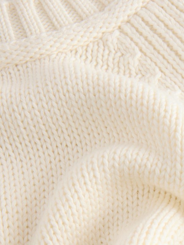 White Ecru 100% Cotton Knitted Short Sleeve Top - Image 7