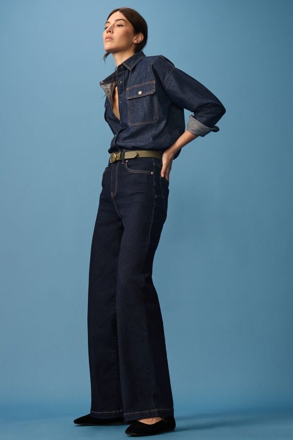 Blue Wide Leg Jeans