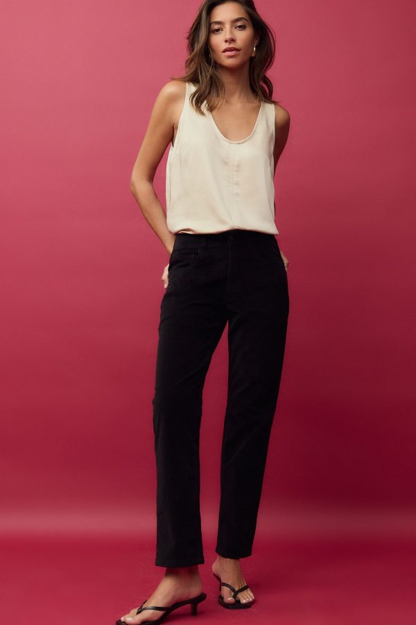 Black Velvet Straight Jeans - Image 2