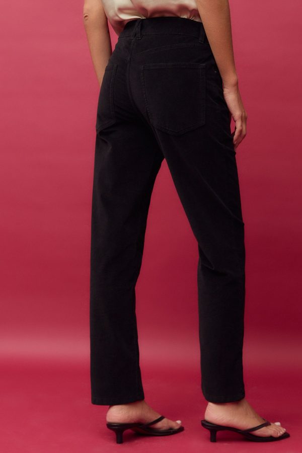 Black Velvet Straight Jeans - Image 3