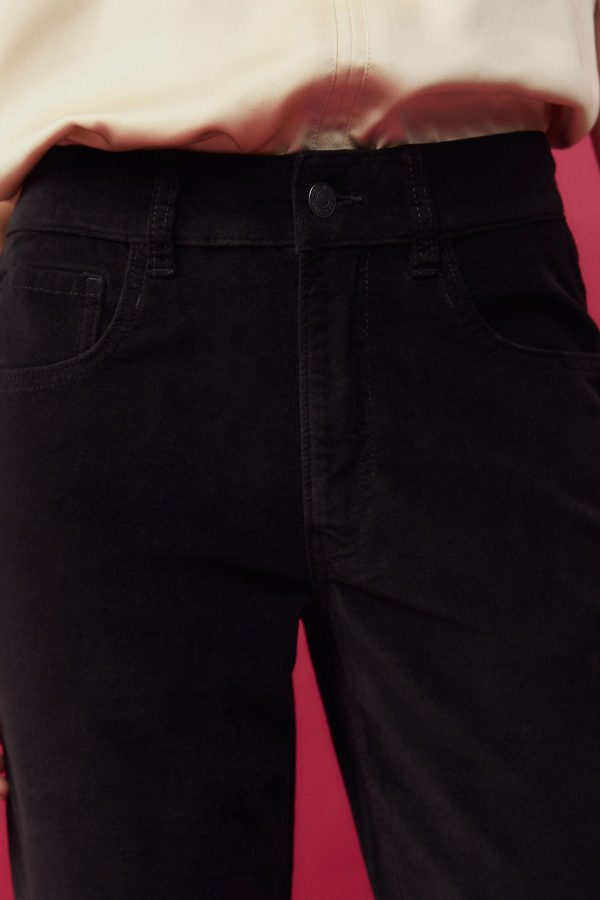 Black Velvet Straight Jeans - Image 4