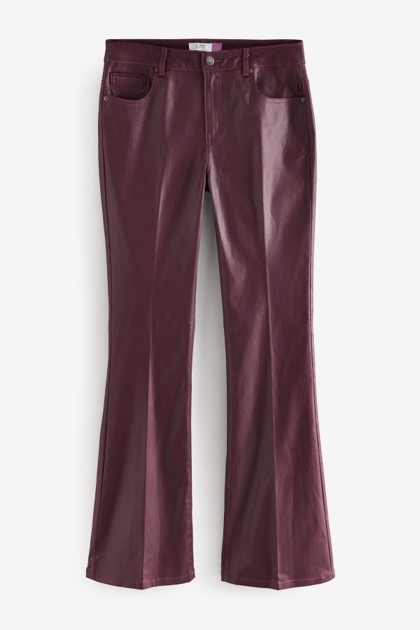Wine Coated Flared Jeans - Image 2