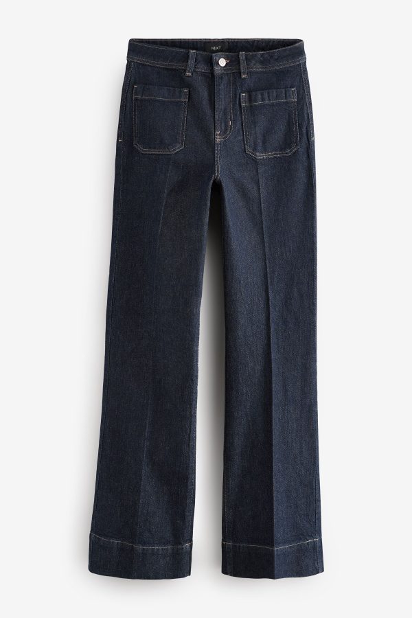 Patch Pocket Wide Leg Jeans - Image 5
