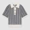 Blue/ Jem Zig-Zag Knit Polo Shirt - Image 2