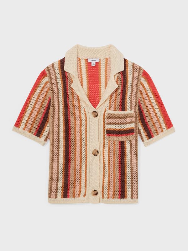 Coral Candy Striped Knit Shirt - Image 2