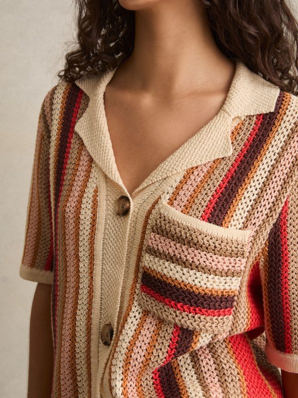 Coral Candy Striped Knit Shirt - Image 3