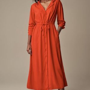 Red Midaxi Shirt Dress
