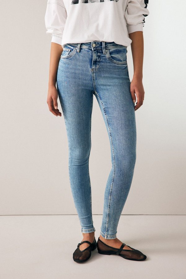 Mid Blue Super Soft Skinny Jeans - Image 2