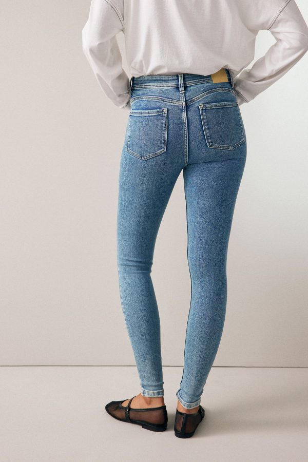 Mid Blue Super Soft Skinny Jeans - Image 3