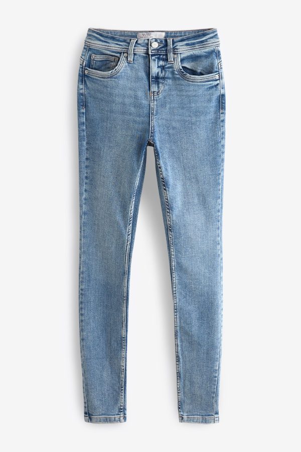 Mid Blue Super Soft Skinny Jeans - Image 6