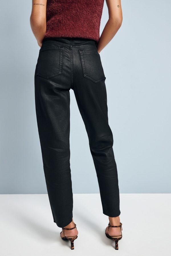 Black Coated Slim Straight Jeans - Image 2