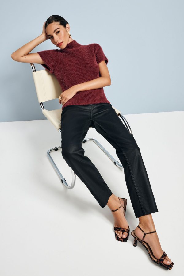 Black Coated Slim Straight Jeans - Image 3