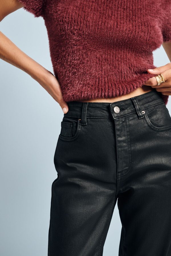 Black Coated Slim Straight Jeans - Image 4