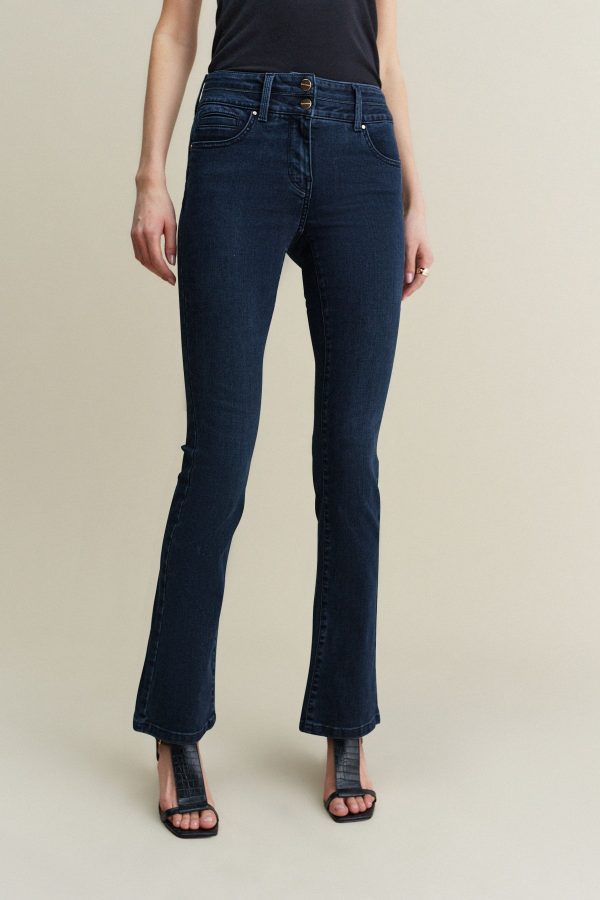 Blue Slim Lift And Shape Bootcut Jeans - Image 4